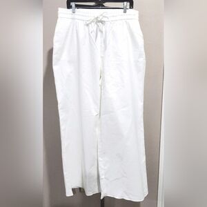 NWT Express Linen-Blend High Waisted Wide Leg Pull On Pant Size Large